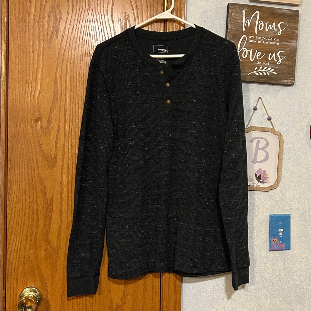 Sonoma Black Henley Shirt - Men’s Size Large